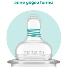 Mamajoo Anti-Kolik Biberon Emzikleri, 12 Ay+, Yoğun Akışlı, 2li Paket