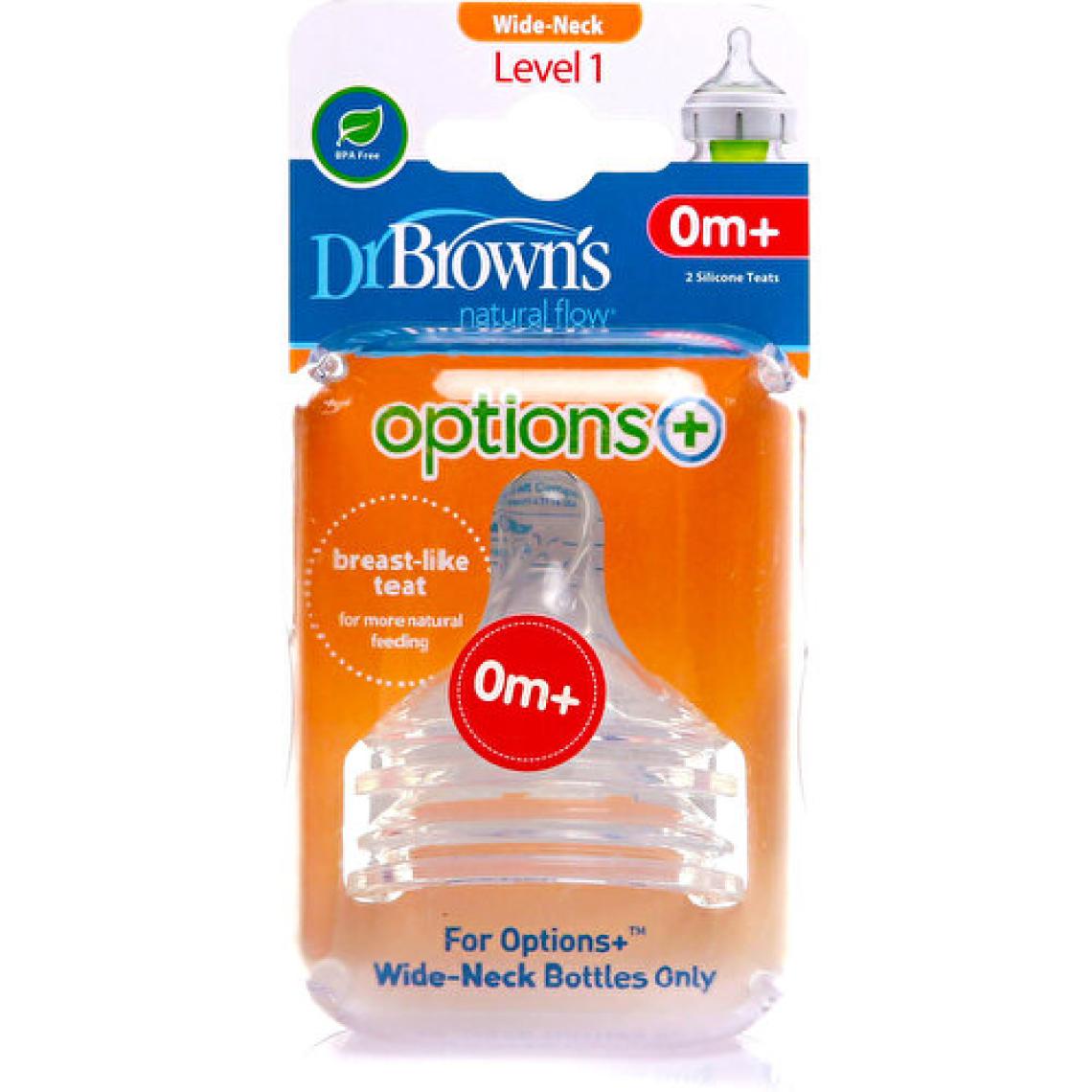 Dr Browns Geniş Ağız Options+ Biberon Emziği 0AY+