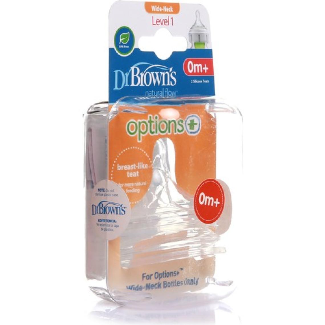 Dr Browns Geniş Ağız Options+ Biberon Emziği 0AY+