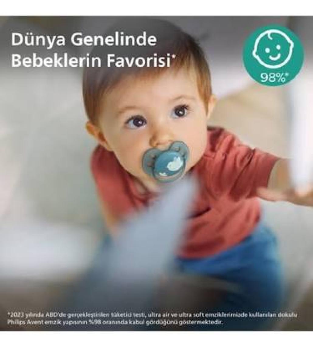 Philips Avent Ultra Soft Yumuşak 2li Emzik 6-18 Ay - SCF091/15