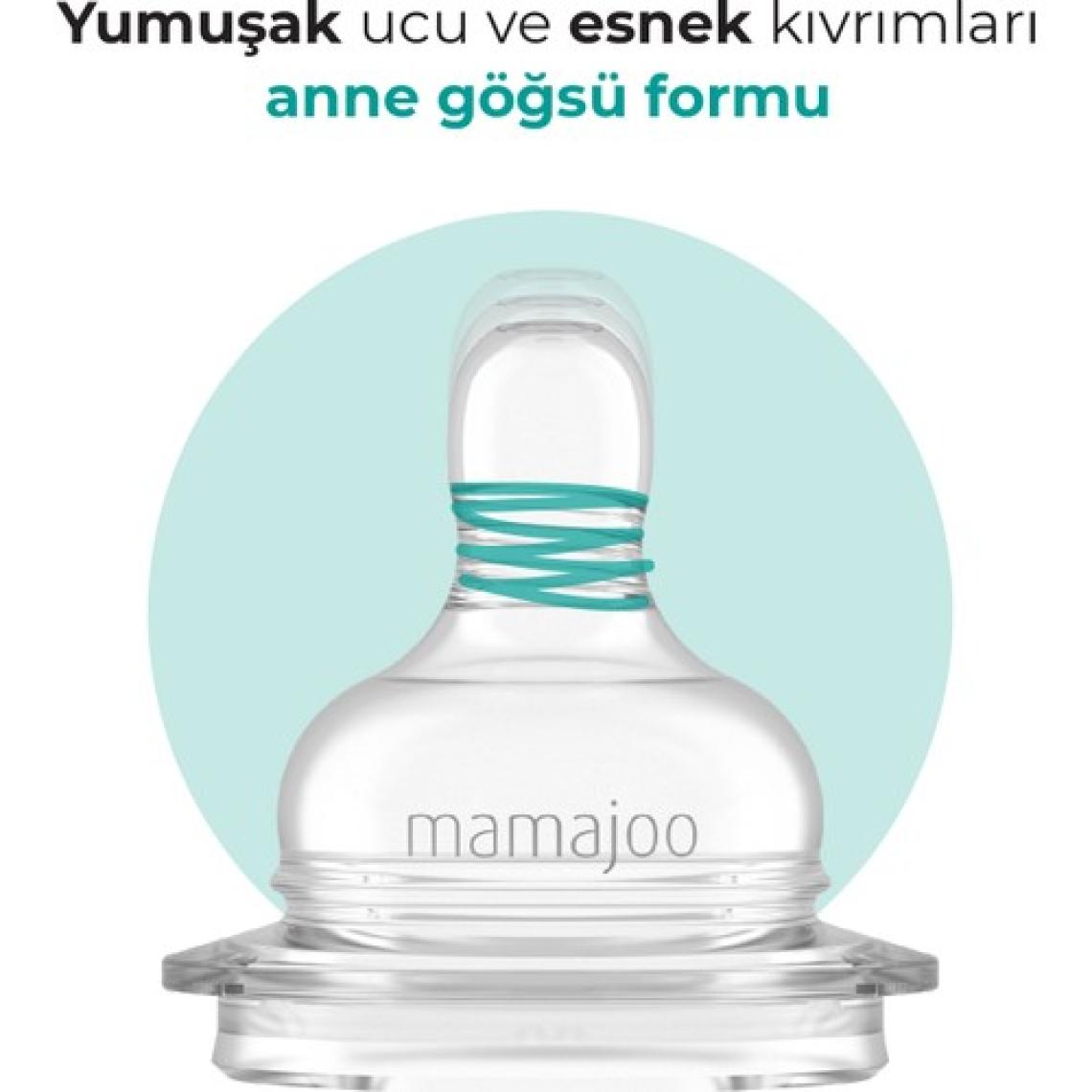 Mamajoo Anti-Kolik Biberon Emzikleri, 12 Ay+, Yoğun Akışlı, 2li Paket