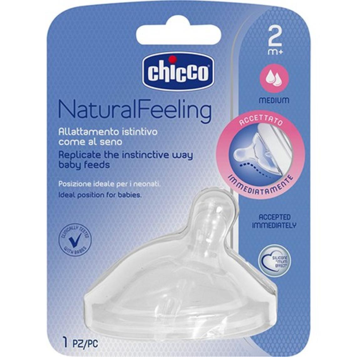 Chicco Natural Feeling Biberon Emziği 2 Ay+ Medium 1 Adet