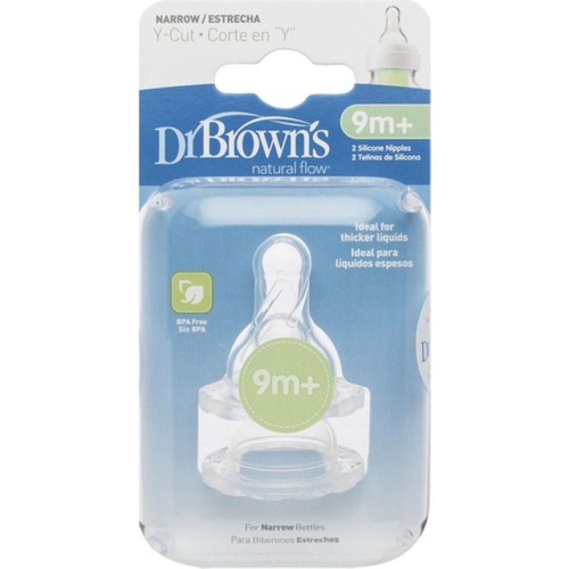 Dr Brown's Options Dar Ağız Silikon Biberon Emziği 2li 9+ Ay Y Kesim