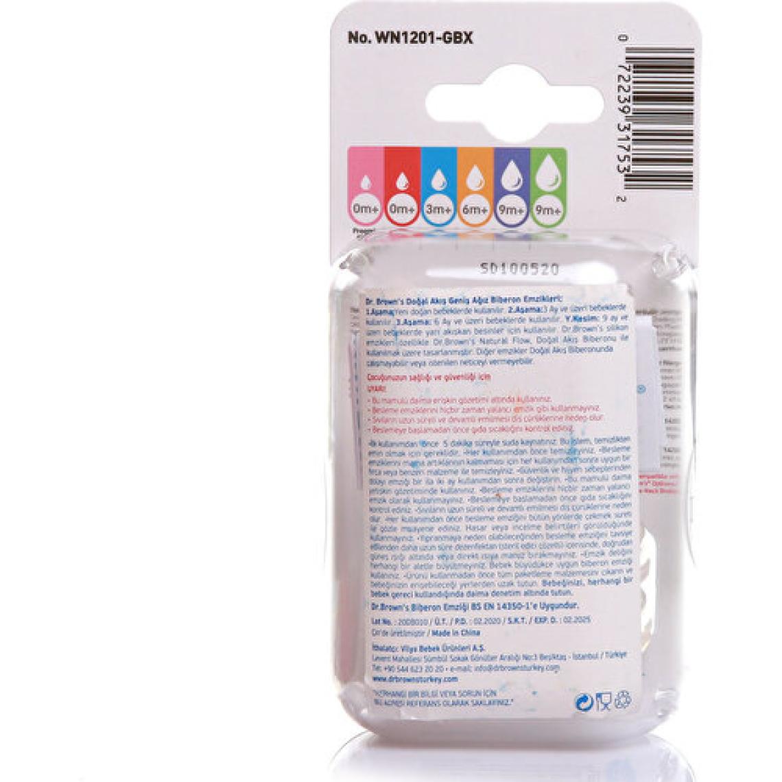 Dr. Brown's Geniş Ağız Options+ Biberon Emziği 0AY+