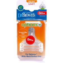 Dr. Brown's Geniş Ağız Options+ Biberon Emziği 0AY+