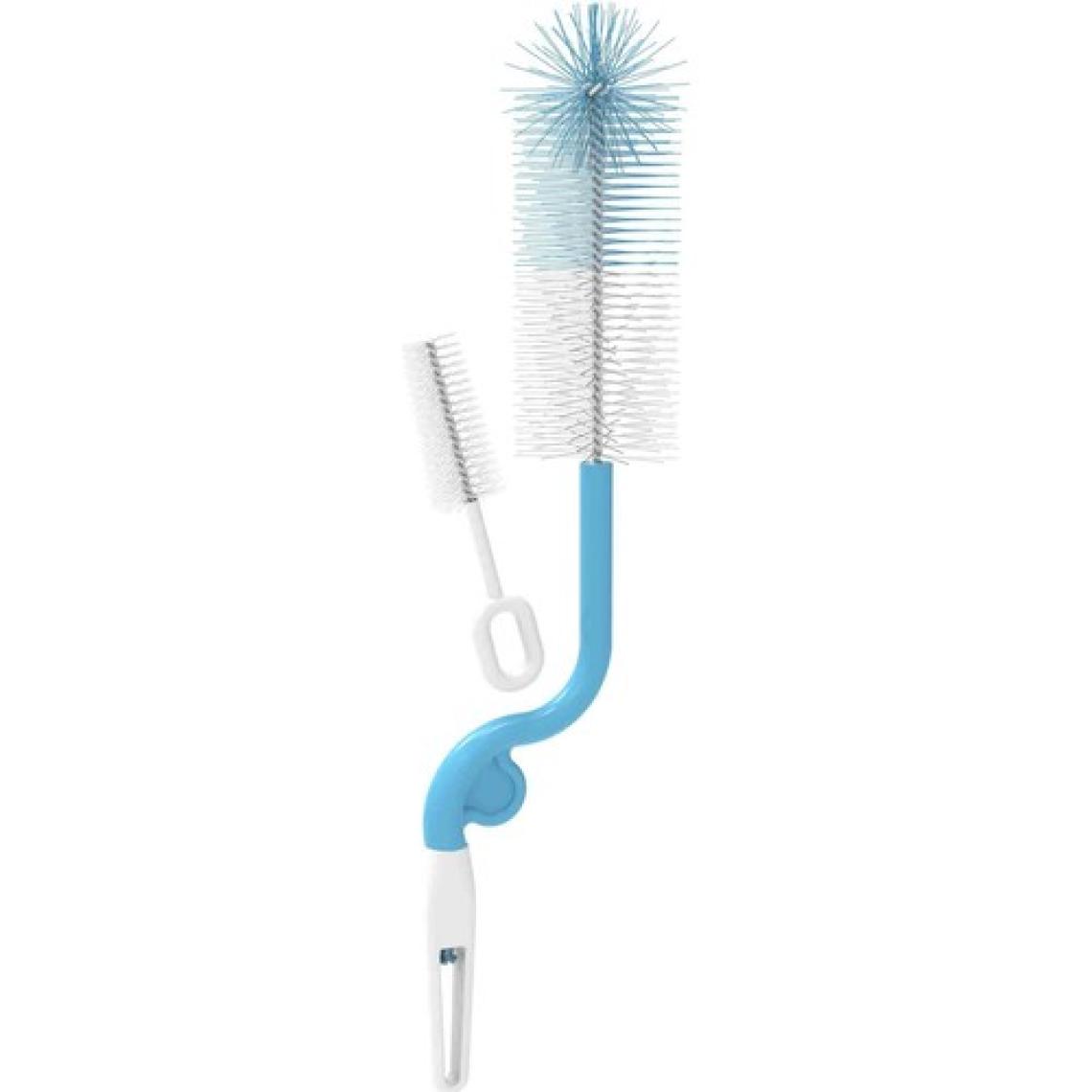 BabySoft Dönerli Biberon ve Biberon Emziği Temizleme Fırça Seti Mavi