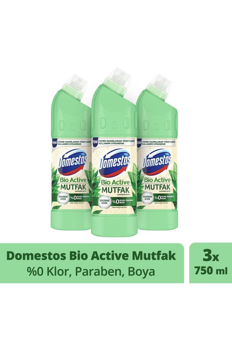 Çamaşır Suyu Bio Active Mutfak Yemek Hazırlanan Yüzeyler Için Kireç Sökücü 750 Mlx3