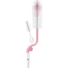 BabySoft Dönerli Biberon ve Biberon Emziği Temizleme Fırça Seti Pembe