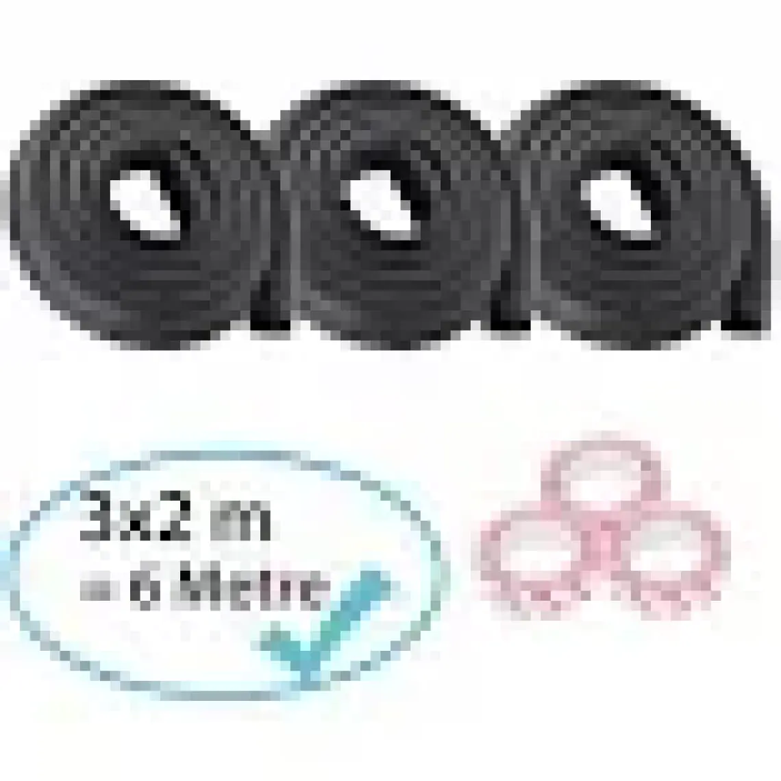 Evokids 6 Metre Siyah Kauçuk Kenar Koruyucu - 3 Adet