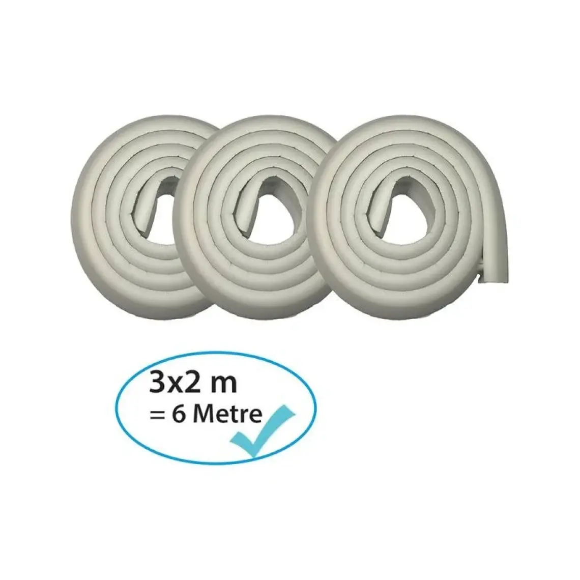 Evokids 3 Adet Çok Amaçlı Kauçuk Kenar Koruyucu Gri (6 Metre)