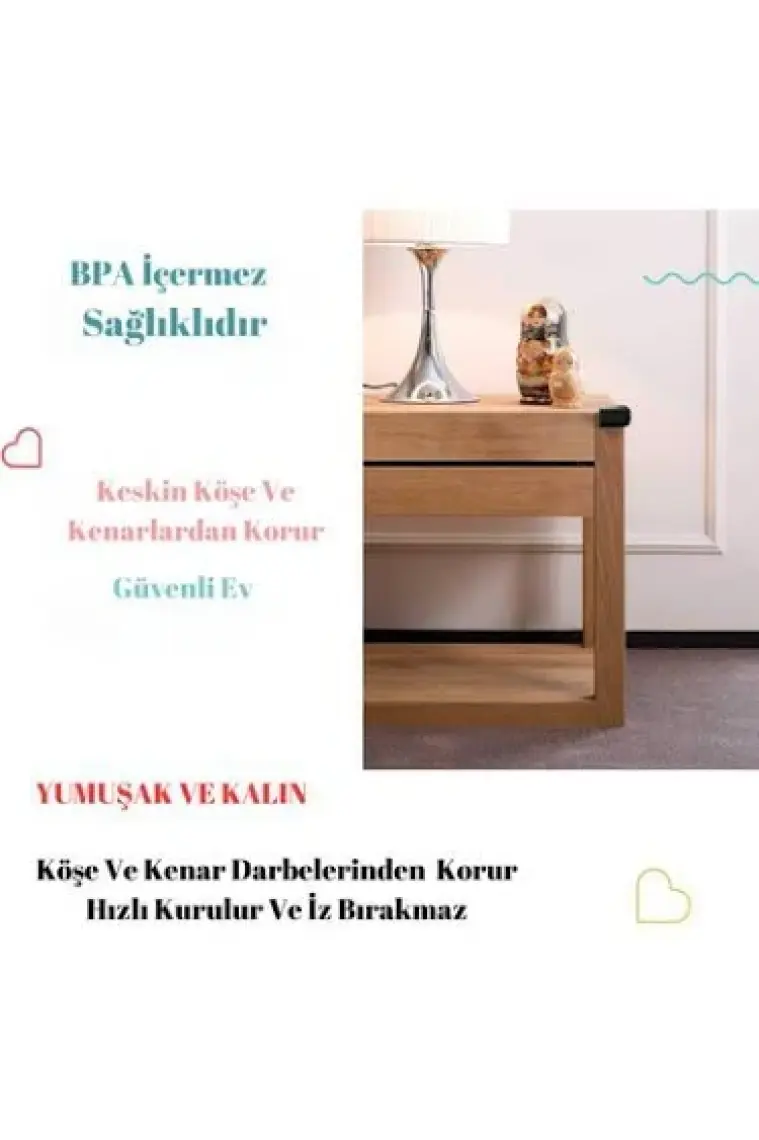 Miningaa Kauçuk Masa sehpa Köşe Koruyucu Kahverengi 4 ADET