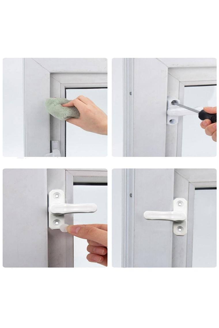 Bebek Çocuk Pimapen Pvc Kapı Pencere Emniyet Koruma Kilidi Mandalı Cam Kilidi Beyaz (5 ADET)