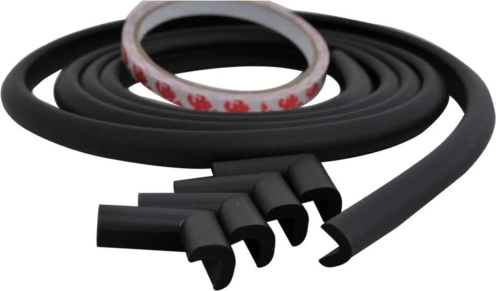 Portakal Safety Kauçuk Mini Kenar + Mini Köşe Koruyucu Seti-SİYAH