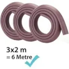 Evokids 3 Adet Kauçuk Kalın Kenar Koruyucu Kahve (6 Metre)