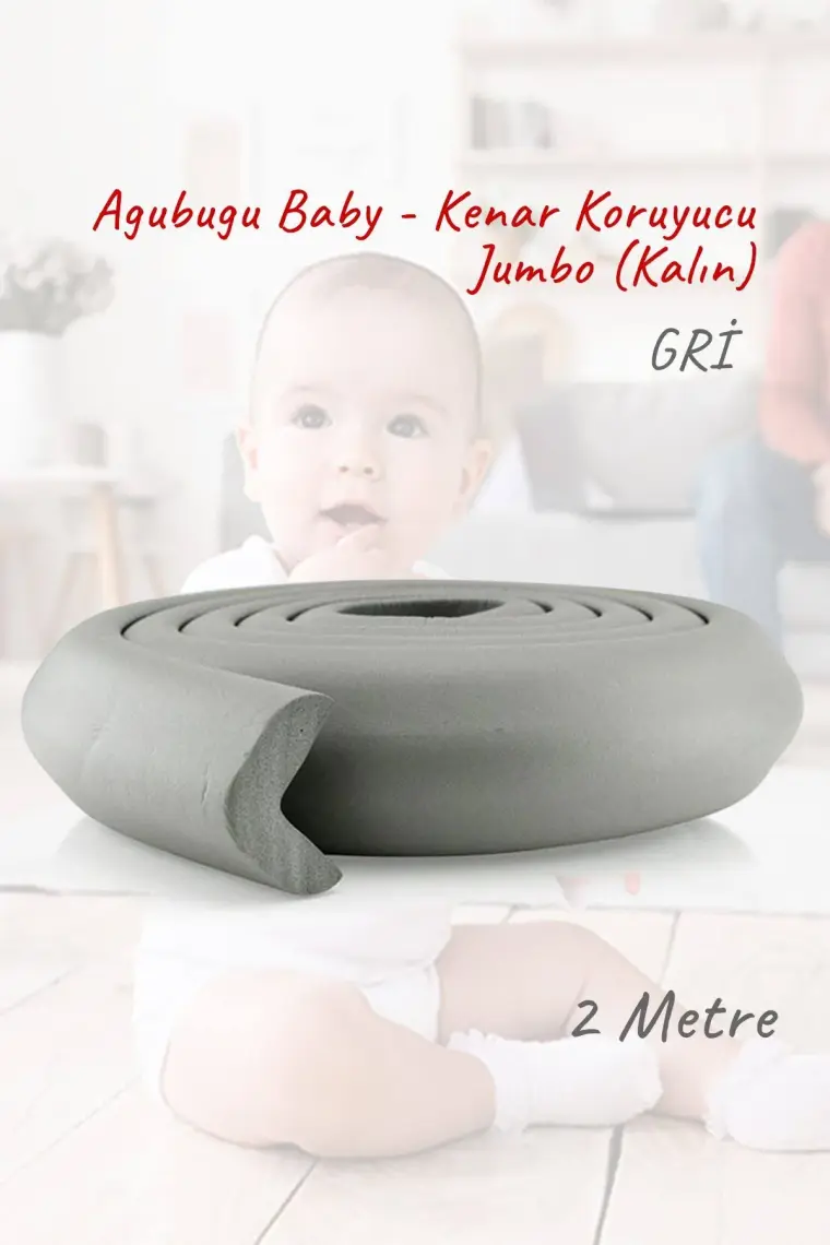 Agubugu Baby Jumbo Kenar Koruyucu Gri - 2 mt