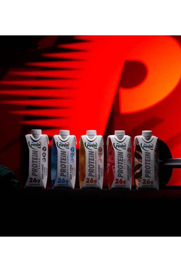 Yer Fıstıklı Ve Muz Aromalı Protein Süt 500 ml X 12 Adet