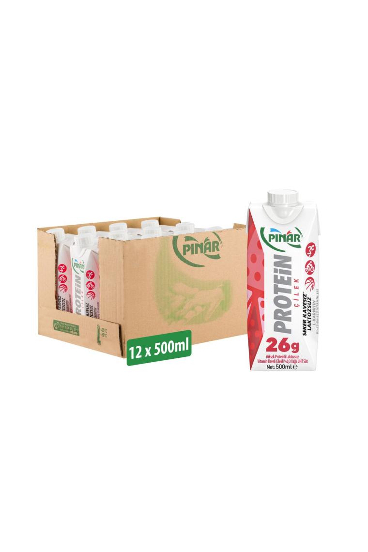 Çilekli Protein Süt 500 ml X 12 Adet