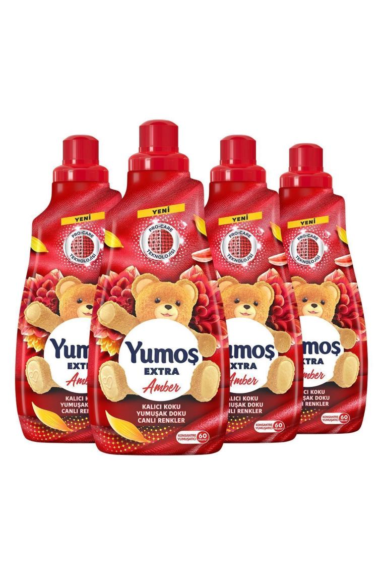 Extra Konsantre Çamaşır Yumuşatıcısı Amber 1440 ml 60 Yıkama 4adet