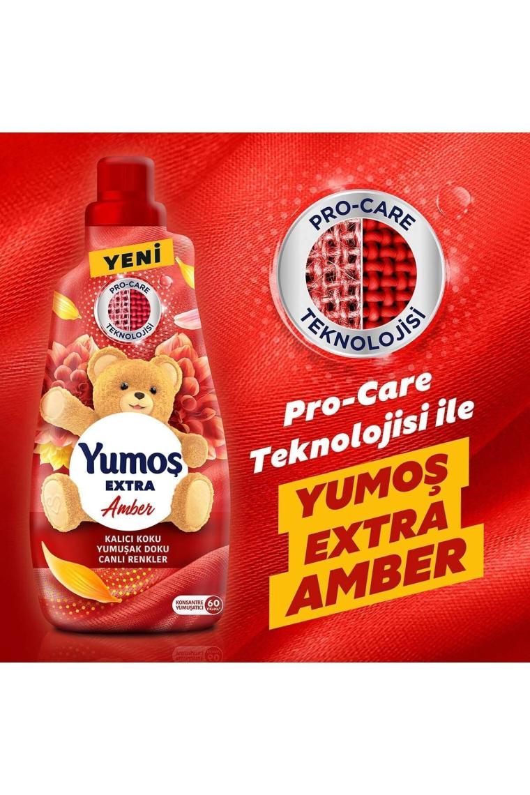 Extra Konsantre Çamaşır Yumuşatıcısı Amber 1440 ml 60 Yıkama 4adet