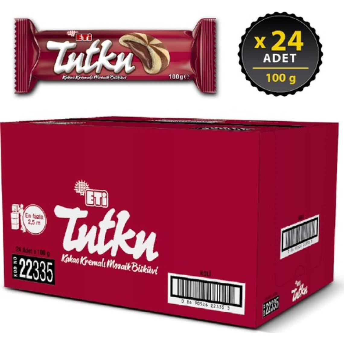 Eti Tutku Kakao Kremalı Mozaik Bisküvi 100 g x 24 Adet