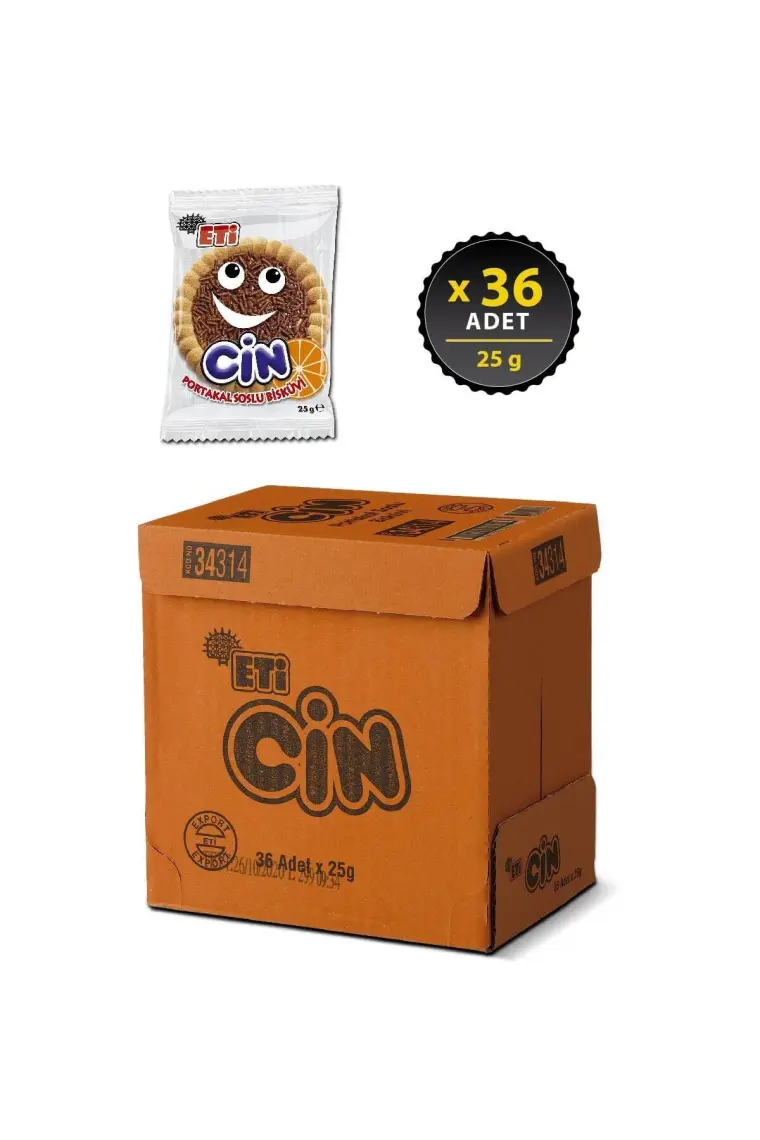 Eti Cin Portakallı Bisküvi 25 g x 36 Adet
