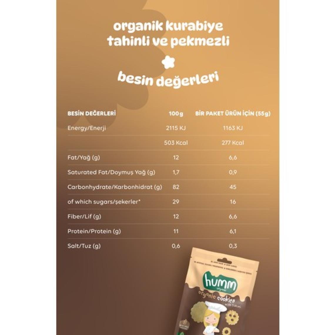 Organik Vegan Tahinli ve Pekmezli Kurabiye - 55G