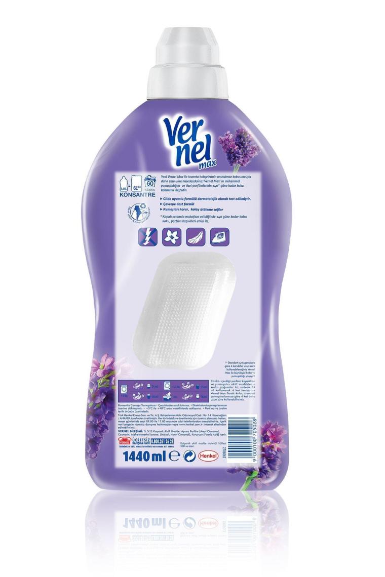 Max Konsantre Çamaşır Yumuşatıcısı 2 x 1440ml (120 Yıkama) Taze Lavanta