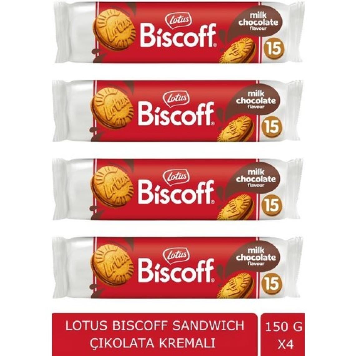 Lotus Biscoff Sandwich Biscoff Chocolate 150 gr Çikolata Kremalı Bisküvi x 4 Adet
