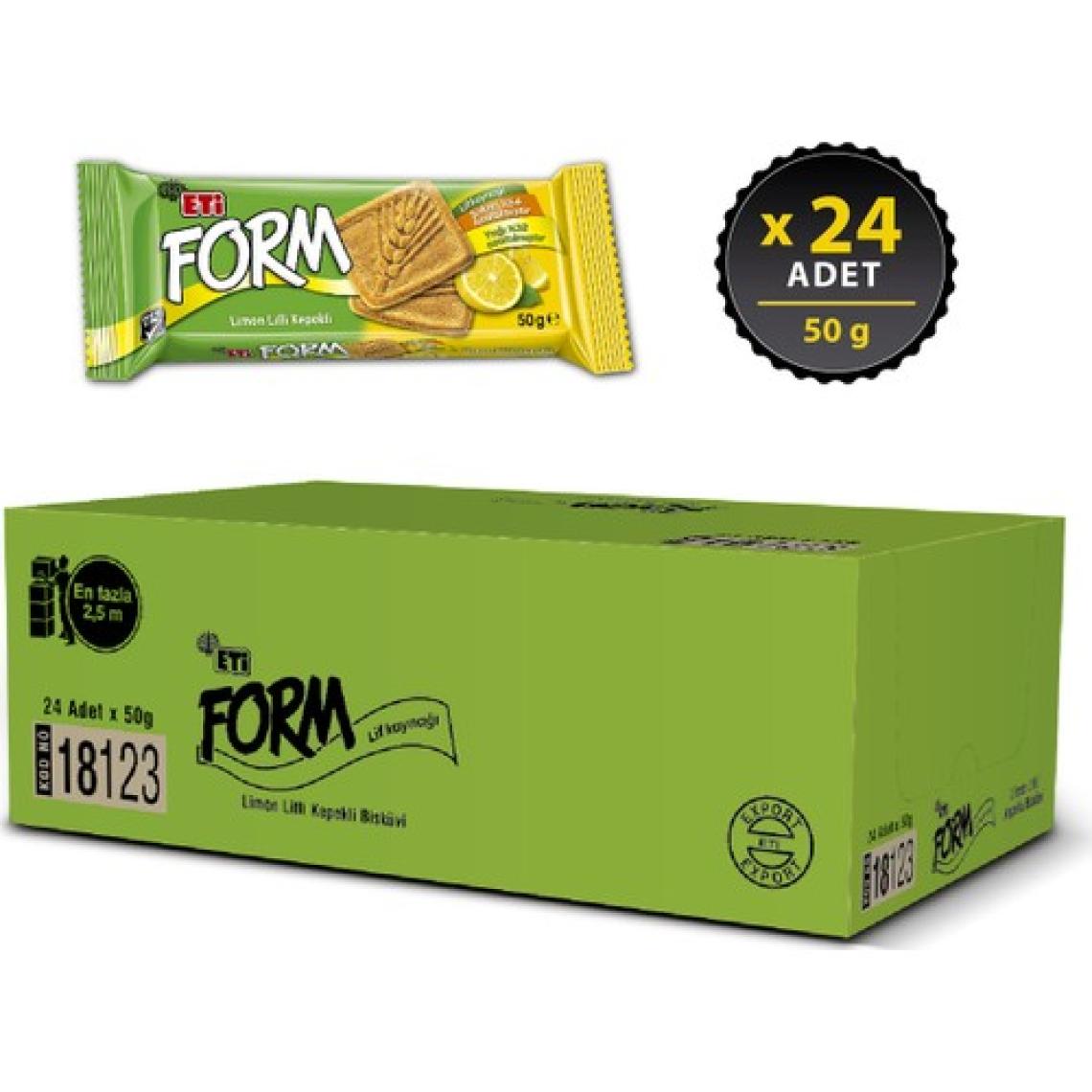 Eti Form Limon Lifli Kepekli Bisküvi 50 g x 24 Adet