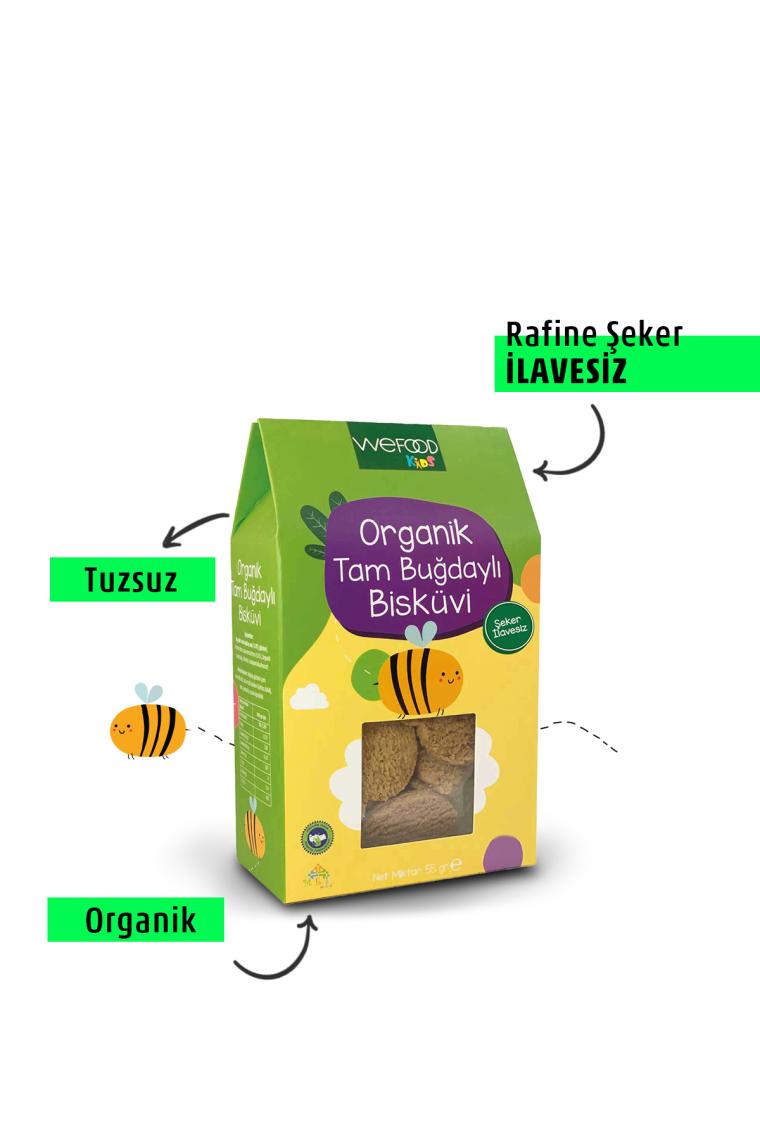 Kids Organik Tam Buğdaylı Bisküvi 55gr