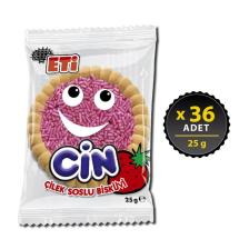 Eti Cin Çilekli Bisküvi 25 g x 36 Adet