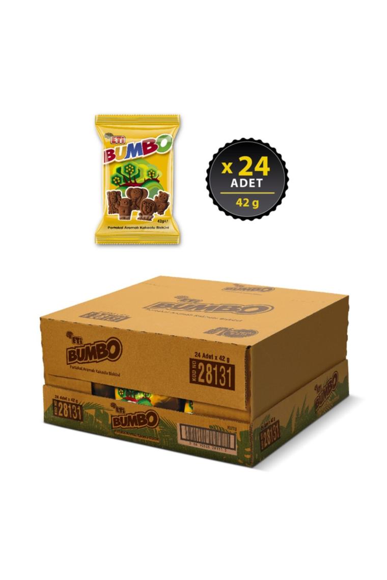 Eti Bumbo Portakal Aromalı Kakaolu Bisküvi 42 g x 24 Adet