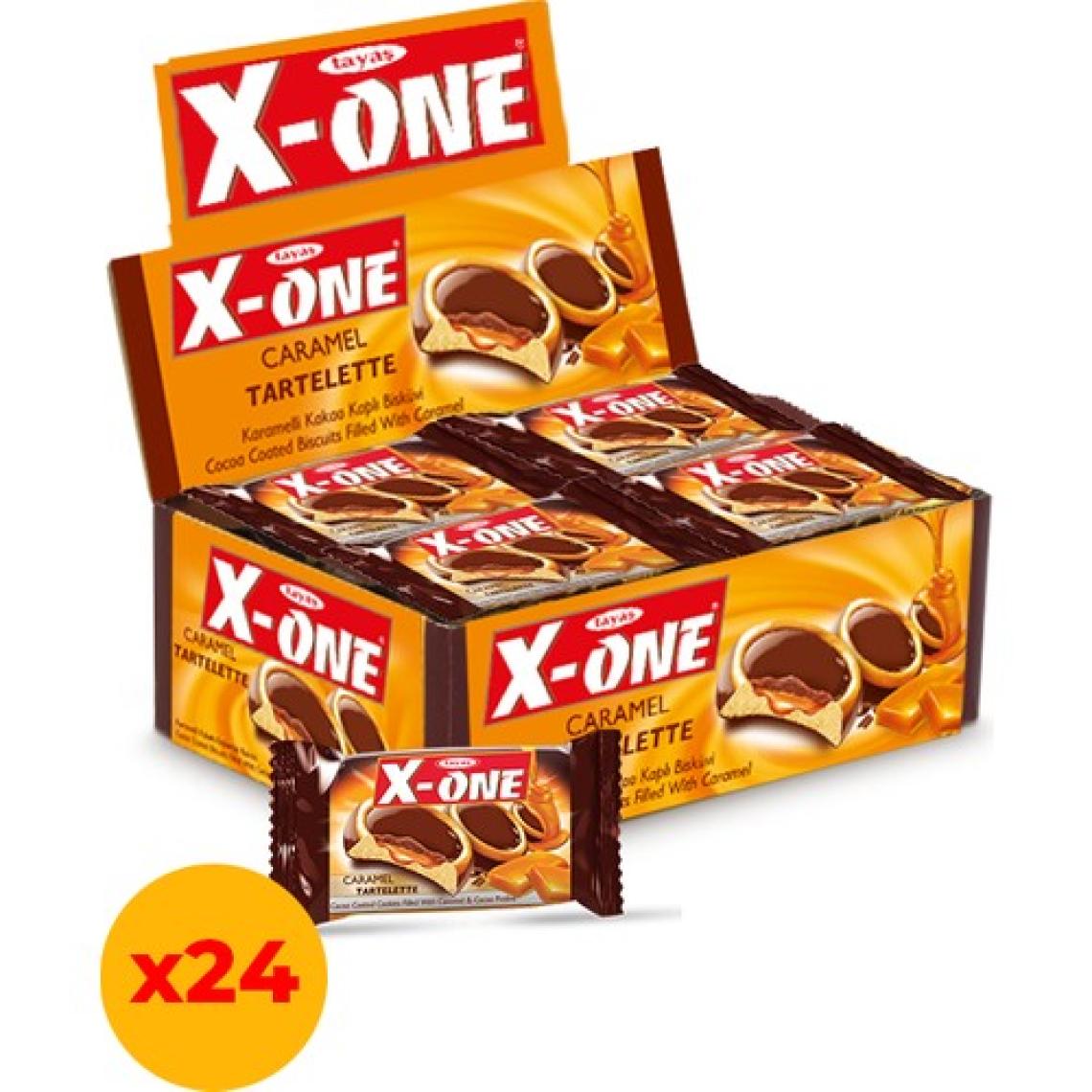 Tayaş X-One Tartelette Karamelli Kakao Kaplı Bisküvi 20 gr x 24 Adet Kutulu