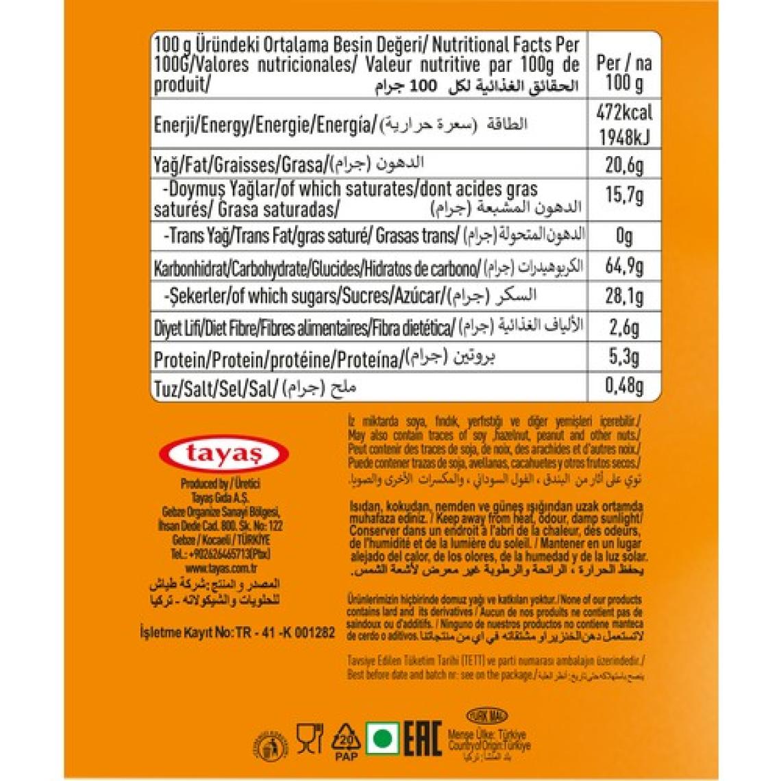 Tayaş X-One Tartelette Karamelli Kakao Kaplı Bisküvi 20 gr x 24 Adet Kutulu