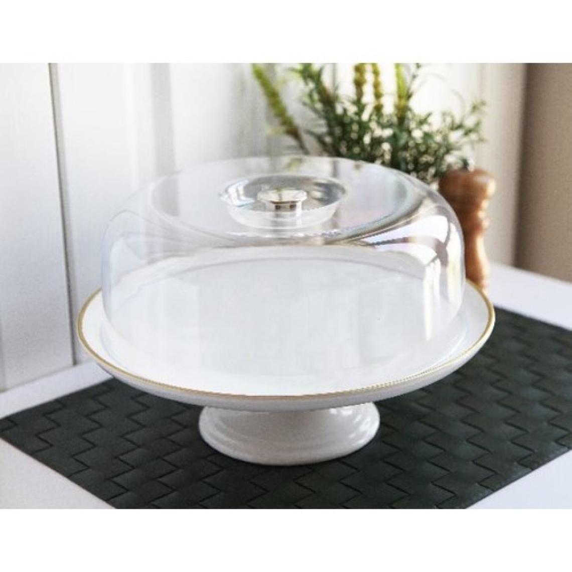 Gönül Kek Fanusu Ayaklı Beyaz Gold