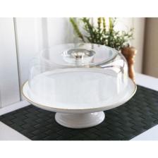 Gönül Kek Fanusu Ayaklı Beyaz Gold