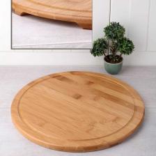Bambu Lüx 30 Cm Yuvarlak Pasta Pizza Bambu Servis Sunum Tabağı Kahvaltılık