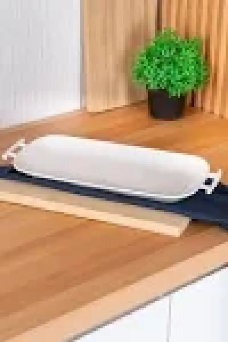 Digithome Bianco Perla Porselen Kulplu Servis Tabağı Dikdörtgen Beyaz 39 cm - SCT-05385