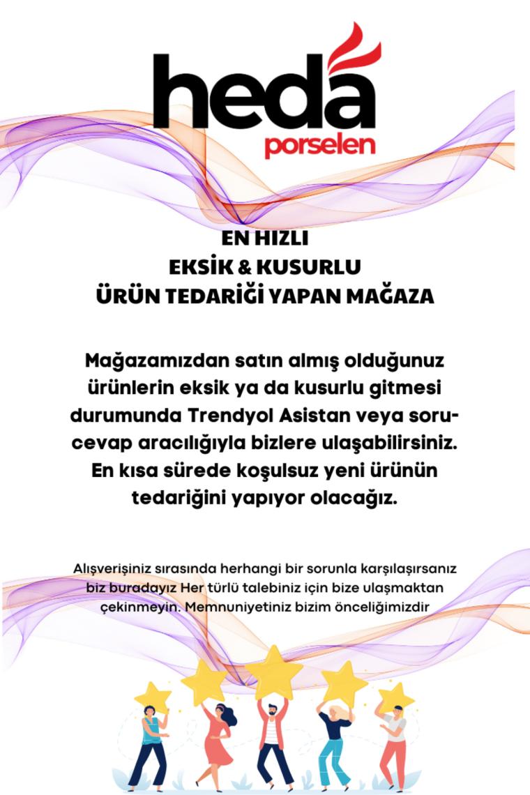 Heda Porselen Hayat Ağacı 6'lı Porselen Pasta Tabağı Seti