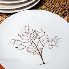 Heda Porselen Hayat Ağacı 6'lı Porselen Pasta Tabağı Seti