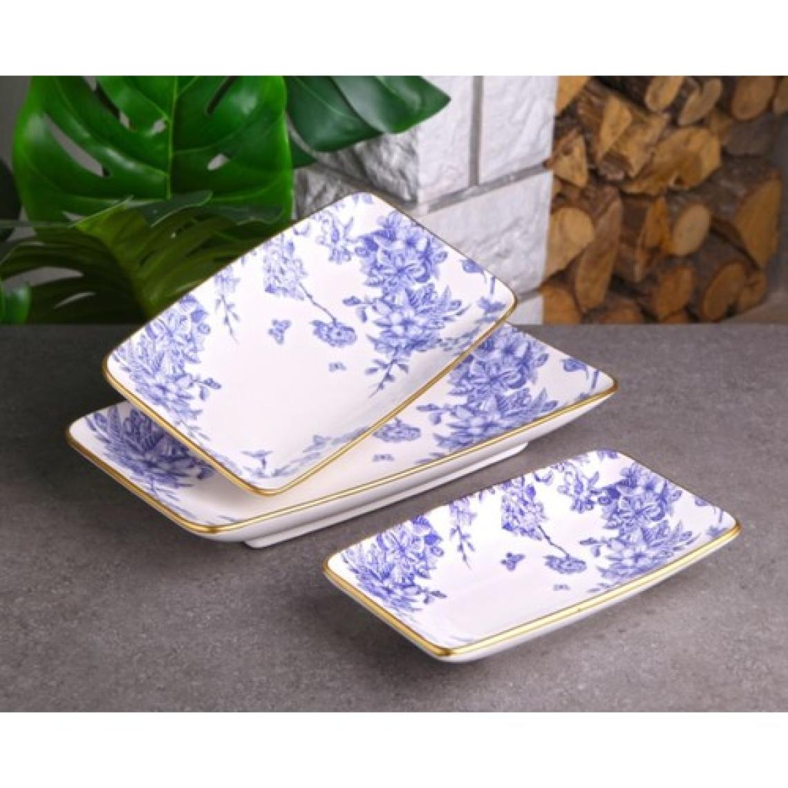 Gönül Kayık Tabak 3'lü Dikdörtgen Spring Time