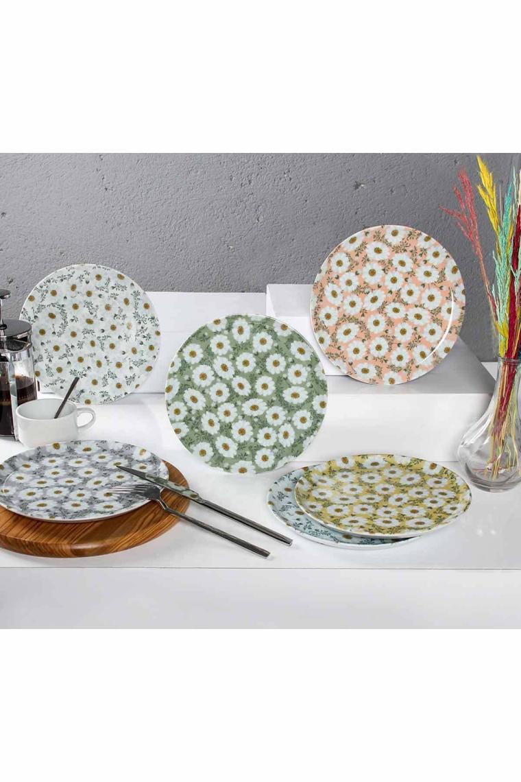 Papatya Pasta Takımı, Pasta Tabağı 20 Cm 6 Lı
