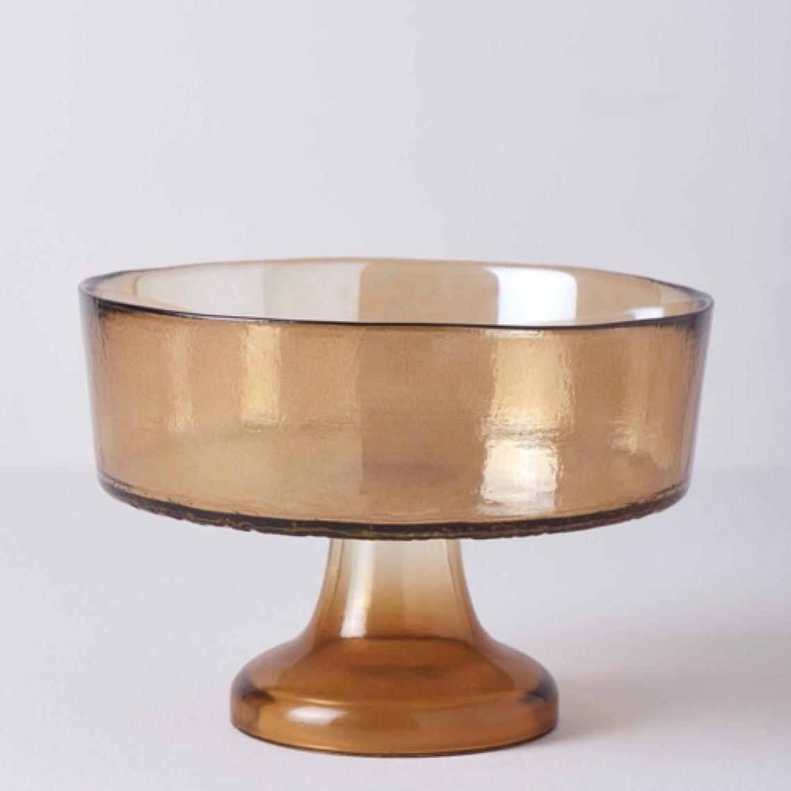 Linens Gleam Cam 21 cm Ayaklı Servis Amber