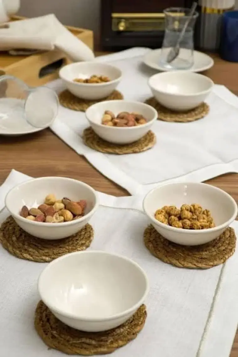 Heda Porselen Hayal 6'lı Porselen 10 cm Kahvaltı Sunum Çerezlik Seti Kırık Beyaz