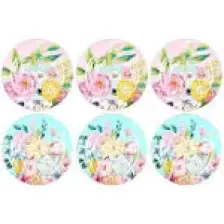 LuckyArt Peony Bone 6lı 27CM Servıs Tabağı Setı
