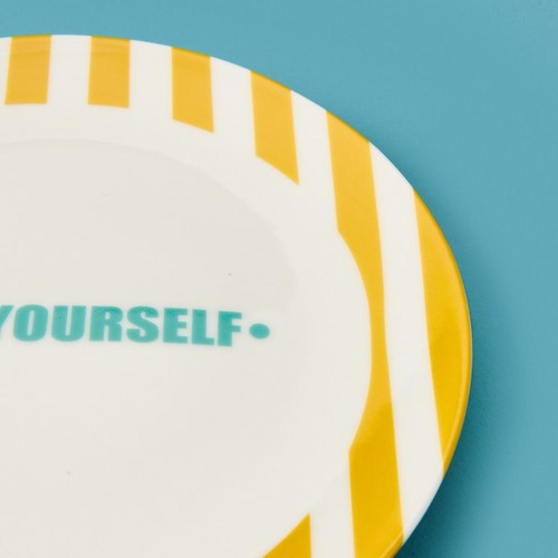Evidea Kitchen Love Yourself Tatlı Tabağı - Sarı - 19 cm