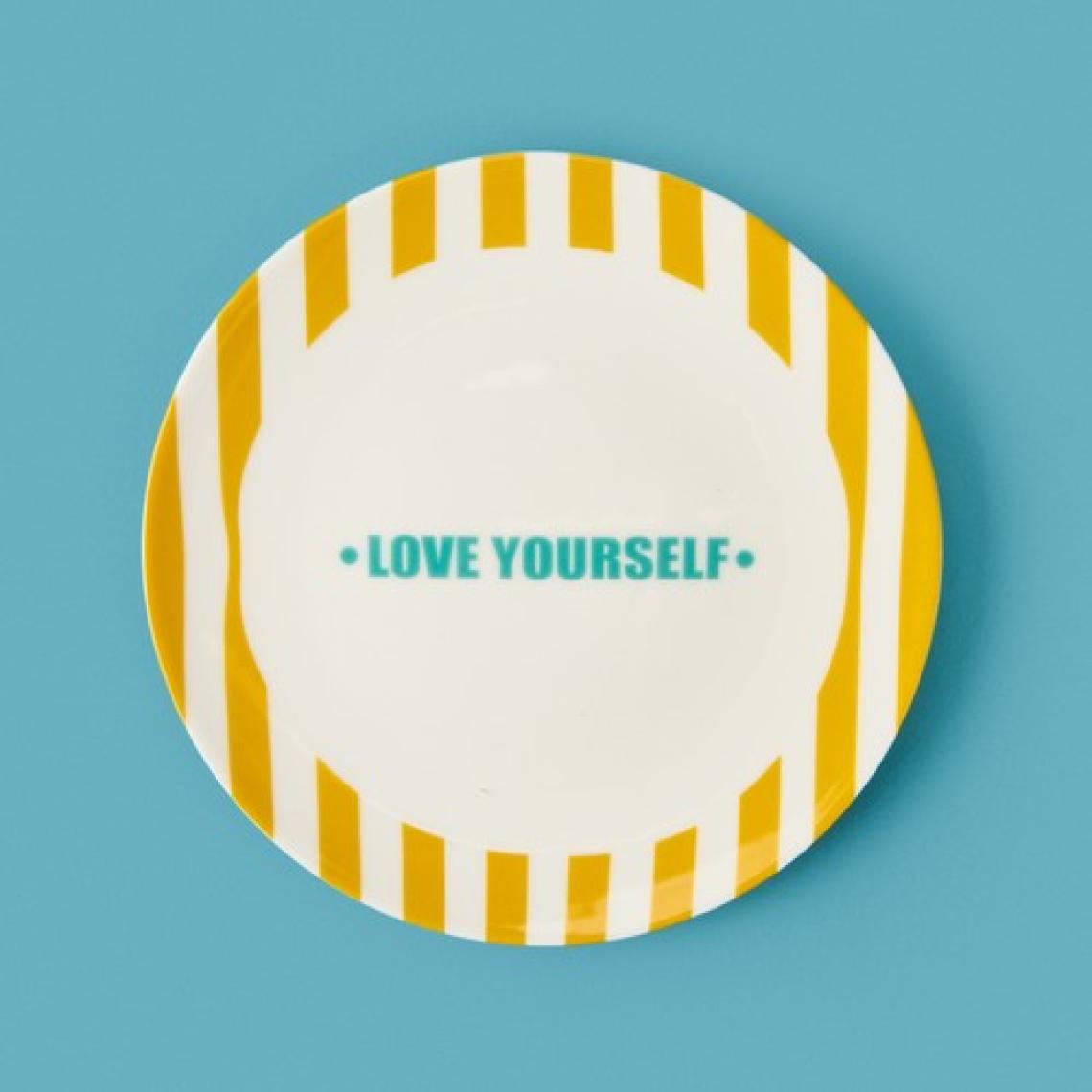 Evidea Kitchen Love Yourself Tatlı Tabağı - Sarı - 19 cm