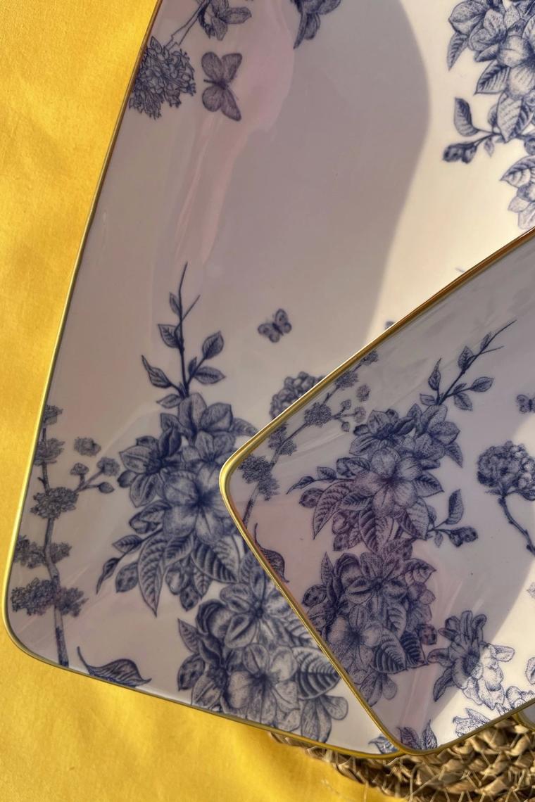 Gönül Kayık Tabak 3'lü Dikdörtgen Spring Time