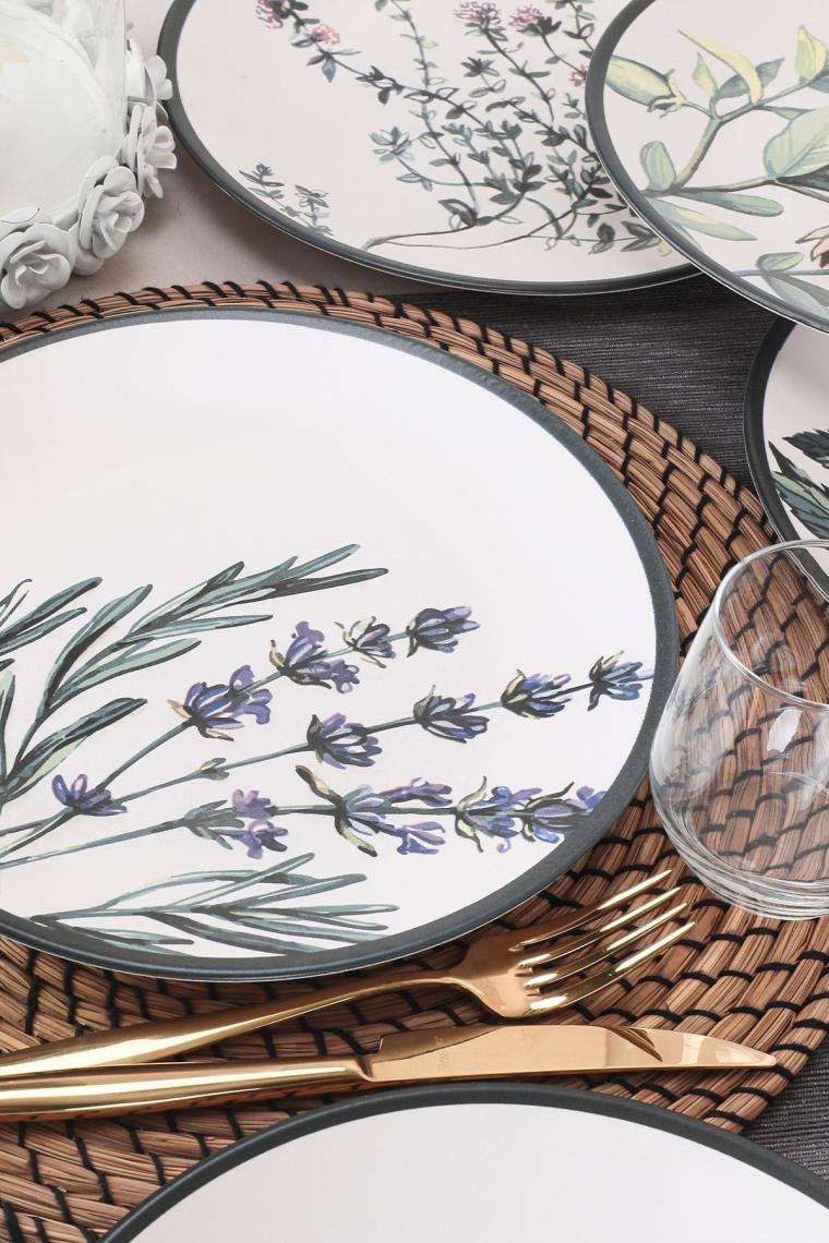 Çiçek Bahçesi Servis Tabağı 25 Cm 6 Adet - 18938-39-40-41-42-43