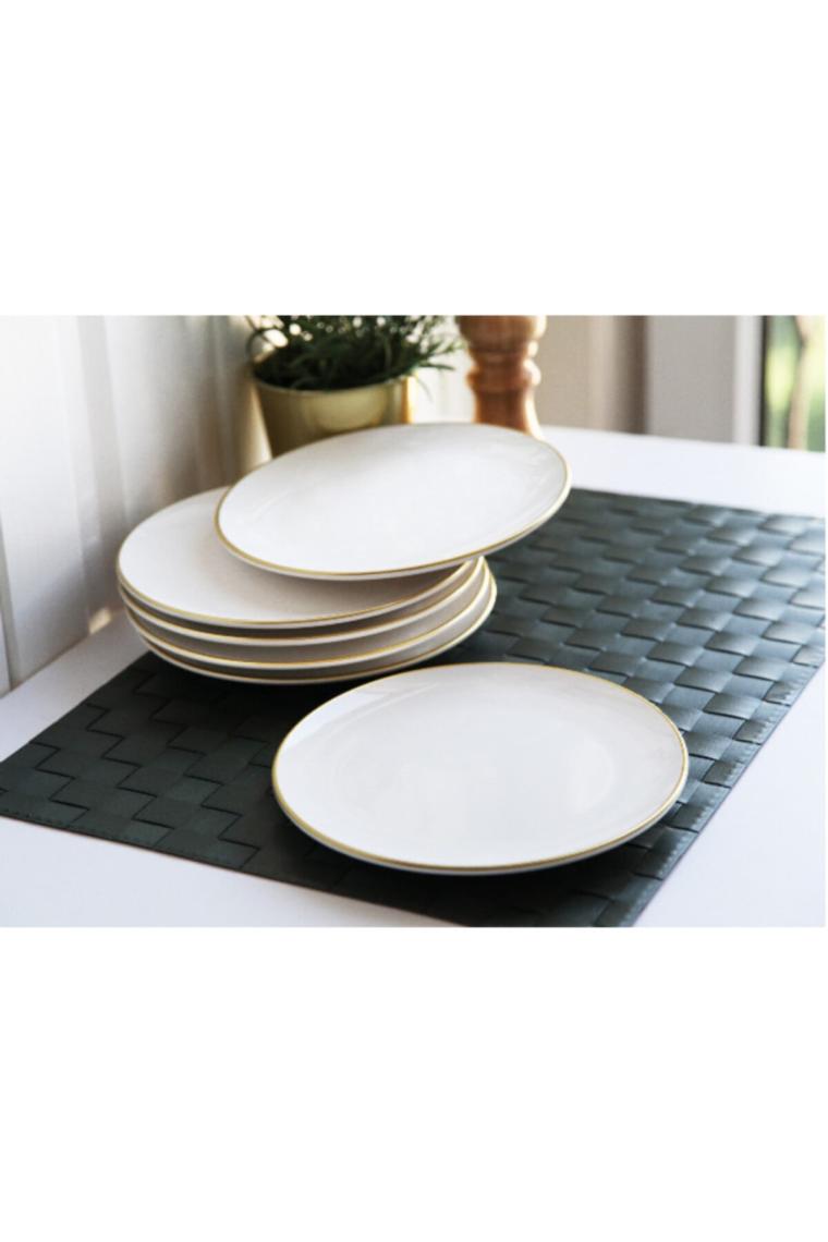 Gönül Beyaz Gold 21 Parça Pasta Servis Sunum Çeyiz Seti